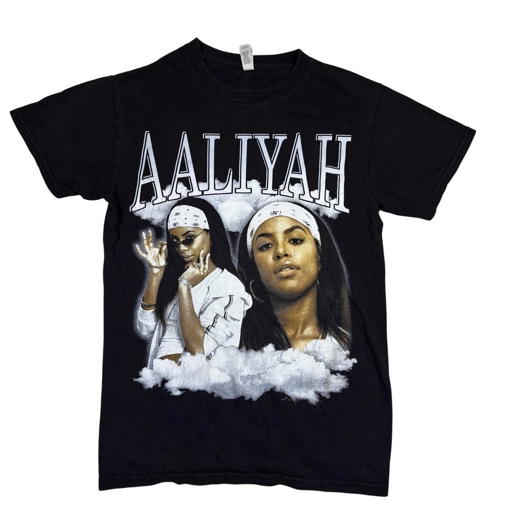 Aaliyah Princess of R&B 90s Tee Shirt S Small Black Graphic T-Shirt Y2K Revival